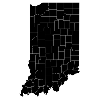 High Detailed Map With Counties - Indiana Sticker