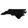 High Detailed Map With Counties Of North Carolina Sticker