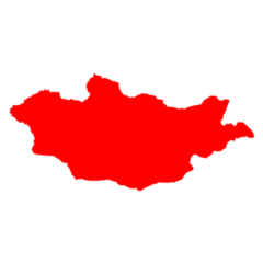 High Detailed Red Map - Mongolia Sticker