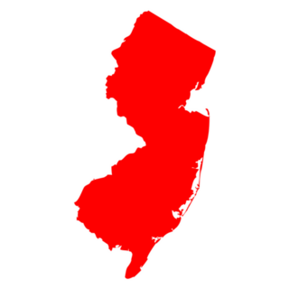 High Detailed Red Map of New Jersey Sticker