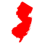 High Detailed Red Map of New Jersey Sticker