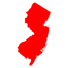 High Detailed Red Map of New Jersey Sticker