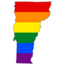 High Detailed Vermont Pride Flag Map Sticker