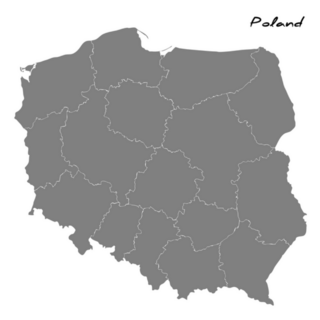 High Quality Map Of Poland With Borders Sticker