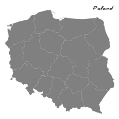 High Quality Map Of Poland With Borders Sticker