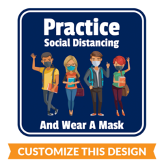 High School Social Distancing Floor Stickers