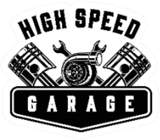 High Speed Mechanic Garage Illustration Sticker