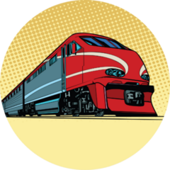 High Speed Passenger Train Pop Art Sticker