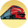 High Speed Passenger Train Pop Art Sticker