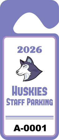 Custom Hang Tag Parking Permit w/ School Mascot | Car Stickers