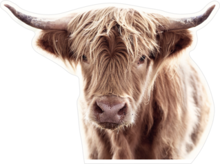 Highland Cow Brown Sticker