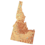 Highly Detailed Idaho Physical Map Sticker