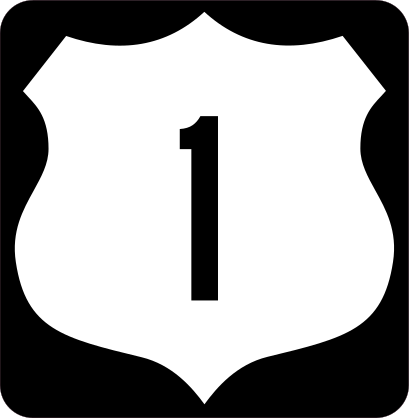 Highway 1 Sign With Black Border Sticker