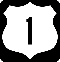Highway 1 Sign With Black Border Sticker