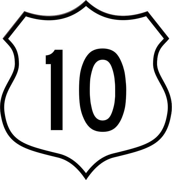 Highway 10 Sign Magnet - Fast Shipping & No Minimums