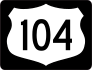 Highway 104 Sign With Black Border Sticker