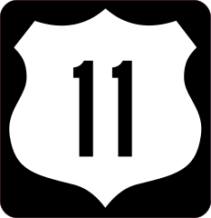 Highway 11 Sign With Black Border Sticker