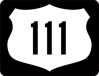 Highway 111 Sign With Black Border Sticker