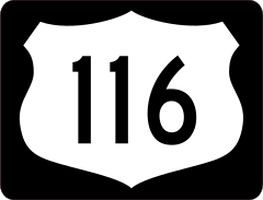 Highway 116 Sign With Black Border Sticker