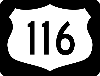 Highway 116 Sign With Black Border Sticker