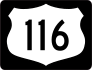 Highway 116 Sign With Black Border Sticker