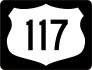 Highway 117 Sign With Black Border Sticker