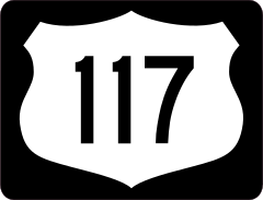 Highway 117 Sign With Black Border Sticker