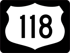 Highway 118 Sign With Black Border Sticker