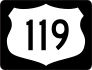 Highway 119 Sign With Black Border Sticker