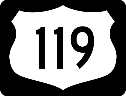 Highway 119 Sign With Black Border Sticker