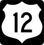 Highway 12 Sign With Black Border Sticker