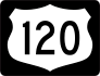 Highway 120 Sign With Black Border Sticker