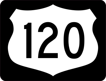 Highway 120 Sign With Black Border Sticker