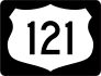 Highway 121 Sign With Black Border Sticker