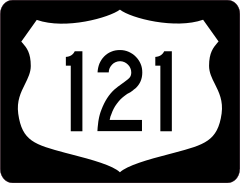 Highway 121 Sign With Black Border Sticker