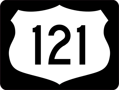 Highway 121 Sign With Black Border Sticker