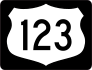 Highway 123 Sign With Black Border Sticker