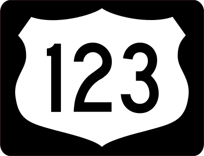 Highway 123 Sign With Black Border Sticker
