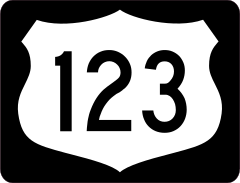 Highway 123 Sign With Black Border Sticker