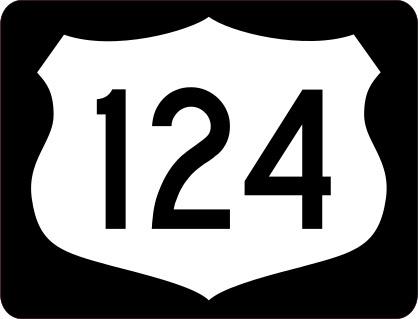 Highway 124 Sign With Black Border Sticker