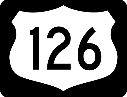 Highway 126 Sign With Black Border Sticker