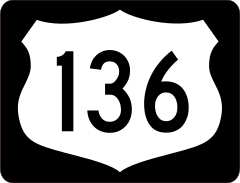 Highway 136 Sign With Black Border Sticker
