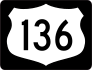 Highway 136 Sign With Black Border Sticker