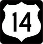 Highway 14 Sign With Black Border Sticker