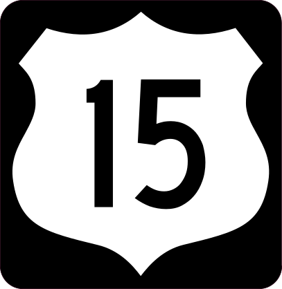 Highway 15 Sign With Black Border Sticker