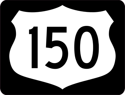 Highway 150 Sign With Black Border Sticker