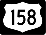 Highway 158 Sign With Black Border Sticker