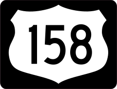 Highway 158 Sign With Black Border Sticker