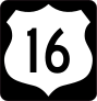 Highway 16 Sign With Black Border Sticker