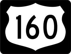 Highway 160 Sign With Black Border Sticker
